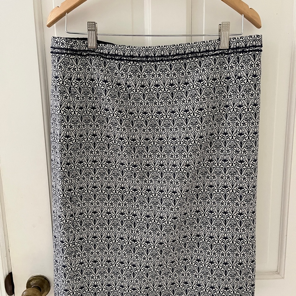 Tory Burch Black and White Knee Length Pencil Skirt Size 10